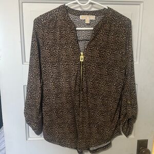 Michael Kors leopard print three-quarter top.